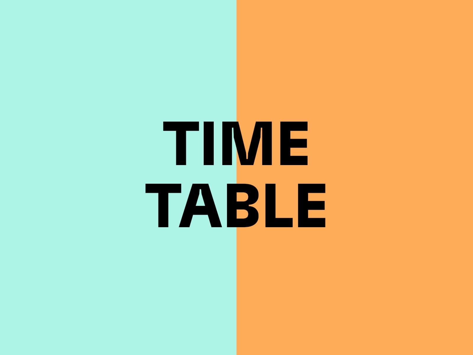 Timetable 2026